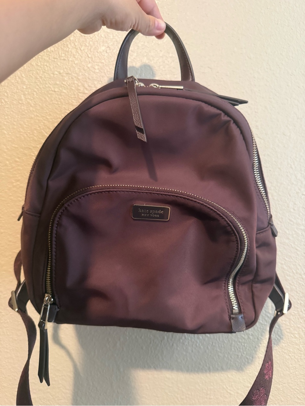 kate spade nylon mini backpack in plum